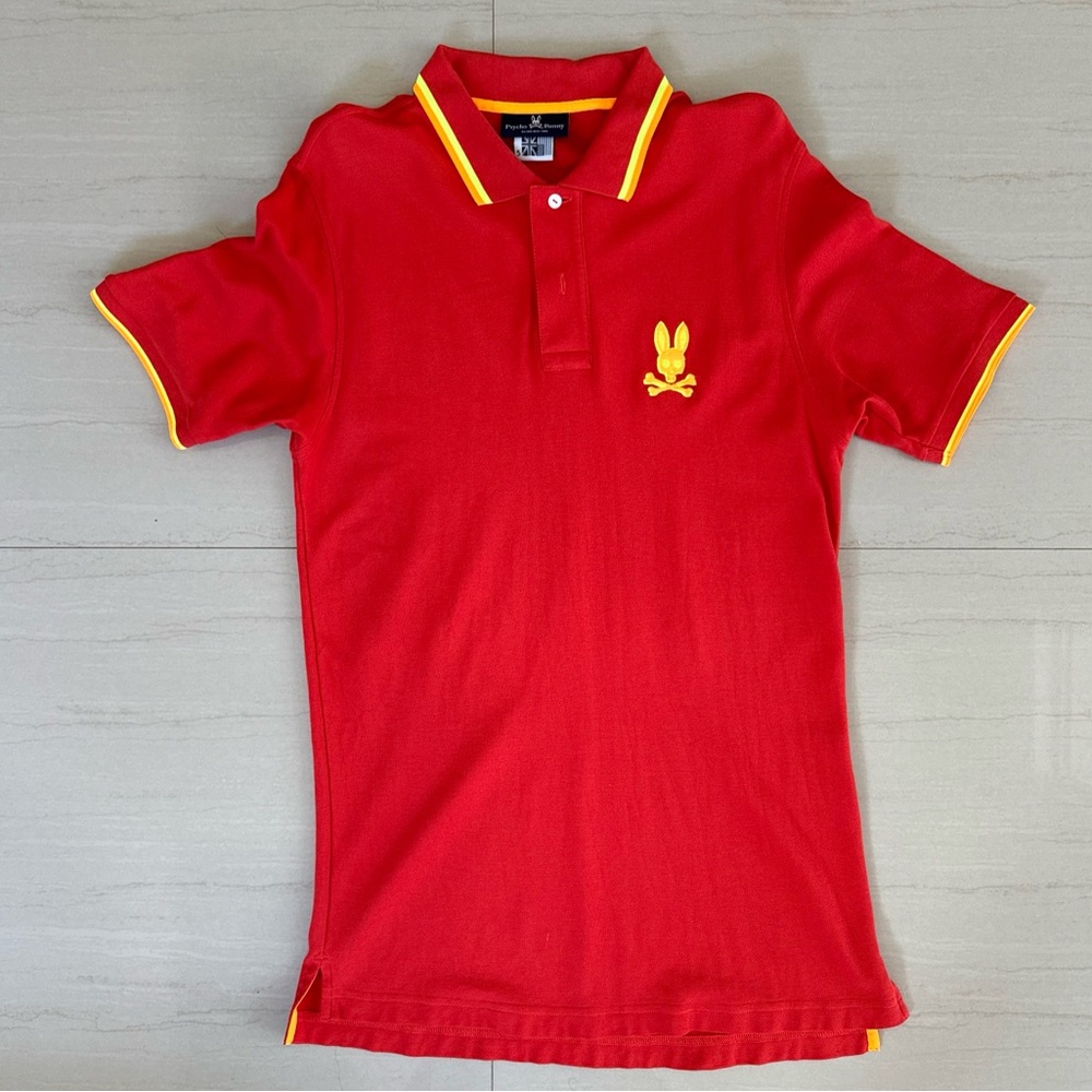 Psycho bunny polo men size 5 orange